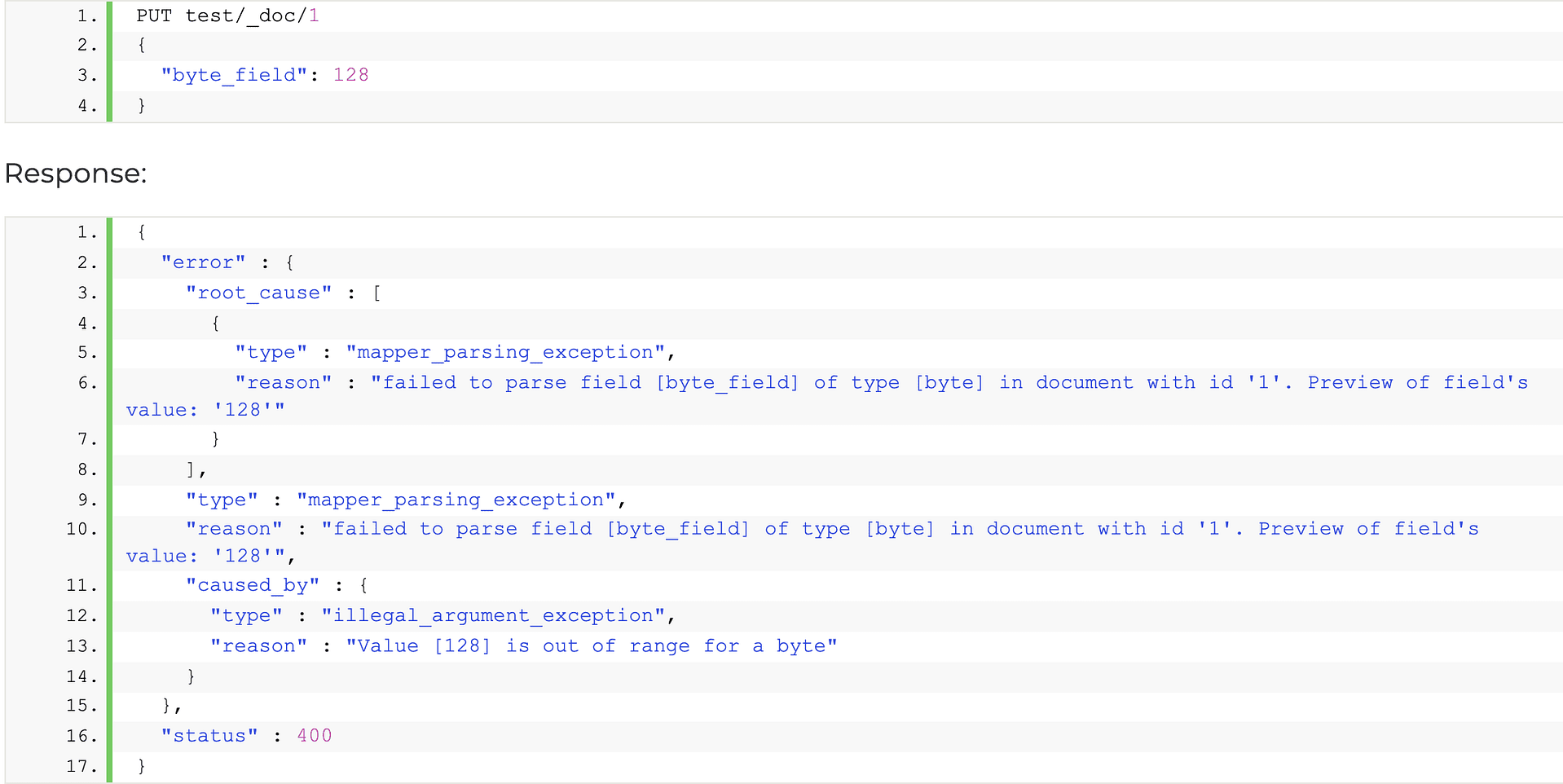 Failed to parse field of type in document with id - Common causes and ...