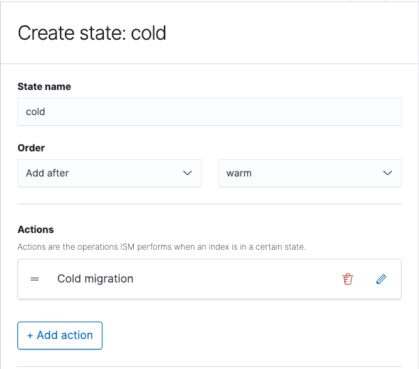 Create state: cold.
