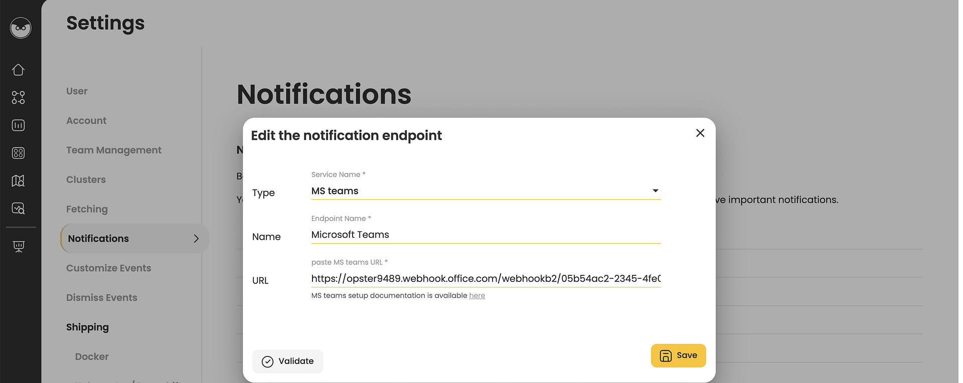 Microsoft Teams Configuration Configure Teams in Opster AutoOps