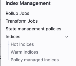 How you'll see your hot and warm indices in different sections.