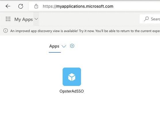 Seeing the application in https://myapplications.microsoft.com/